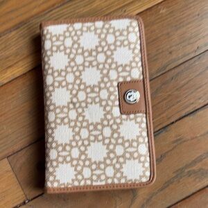 ⭐ Spartina 449 Daufuskie Island Natural Linen & Leather Wallet Organizer